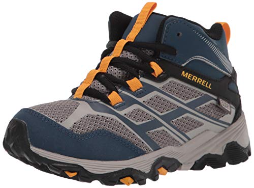 Merrell Unisex-Kinder Mädchen - Moab Fst Mid a/C Wtrpf, Marineblau/Stein, 7 US Little Kid von Merrell