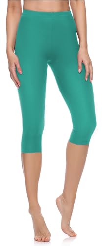 Merry Style Damen 3/4 Leggings Capri Leggings Damen Capri Sportleggings MS10-199 (Dunkeltürkis, XXL) von Merry Style