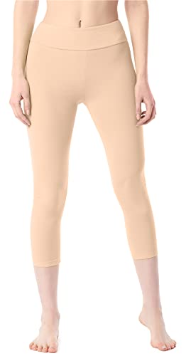 Merry Style Damen 3/4 Leggings aus Baumwolle MS10-430 (Nude, S) von Merry Style