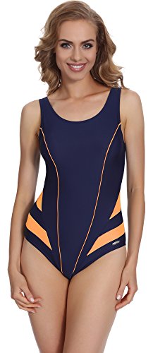 Merry Style Damen Badeanzug MSAQ17 (Navy/Orange, 38) von Merry Style