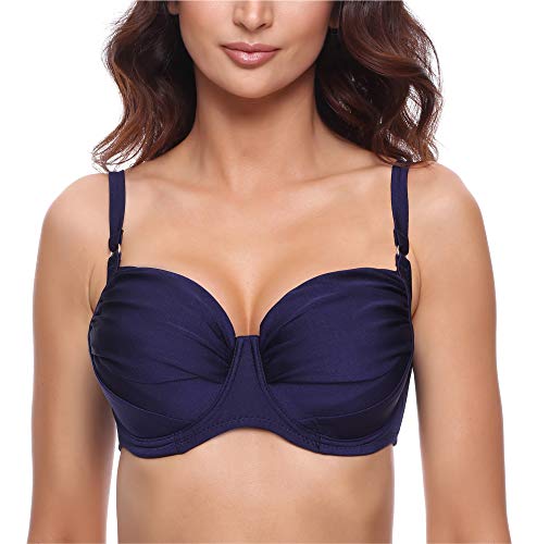 Merry Style Damen Bikini Oberteil P614S (Glänzendes Dunkelblau, 95 B) von Merry Style