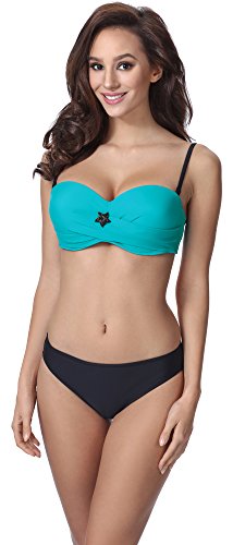 Merry Style Damen Bikini Set P61962W (Türkis/Schwarz, 44) von Merry Style