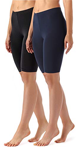 Merry Style Damen Kurze Leggings aus Viskose 2 Pack MS10-145 (Schwarz/Navy (2Pack), S) von Merry Style