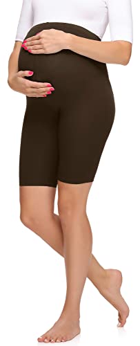 Merry Style Damen Kurze Umstandsleggings aus Viskose MS10-299 (Braun, S) von Merry Style