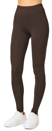 Merry Style Damen Lange Leggings aus Viskose MS10-143 (Braun, 3XL) von Merry Style