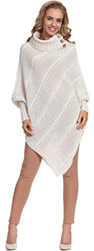 Merry Style Damen Poncho C46l4 (Creme) von Merry Style