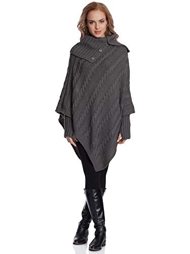 Merry Style Damen Poncho N4293 (Graphite) von Merry Style