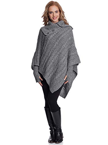 Merry Style Damen Poncho N4293 (Graumelange) von Merry Style