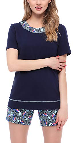 Merry Style Damen Schlafanzug MS10-237 (Marineblau/Tucan, XL) von Merry Style