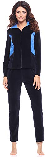 Merry Style Damen Velours Freizeitanzug Hausanzug MSMG001 (Marineblau/Blau(1727), 5XL) von Merry Style