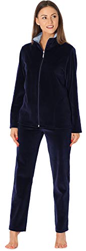 Merry Style Damen Velours Freizeitanzug Hausanzug MSMG001 (Marineblau/Blau(1735), 3XL) von Merry Style