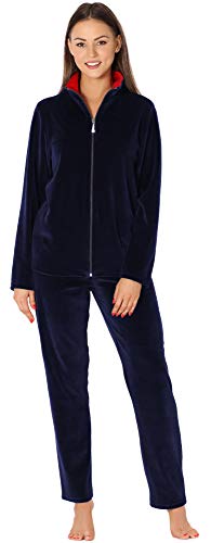 Merry Style Damen Velours Freizeitanzug Hausanzug MSMG001 (Marineblau/Rot(1734), 3XL) von Merry Style