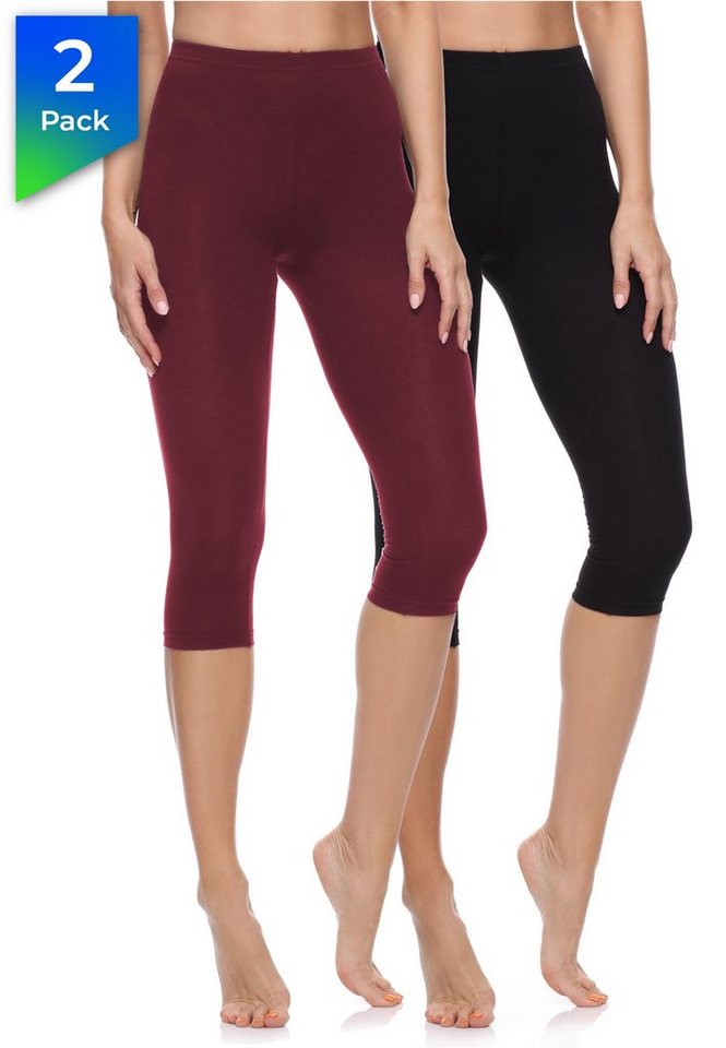 Merry Style Leggings Caprihose Damen 3/4 Hosen MS10-199 (2-tlg) aus Baumwolle von Merry Style