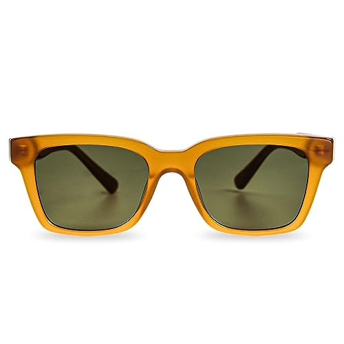 MessyWeekend Sonnenbrille Herren Rechteckig mit handgefertigtem Acetat Rahmen - Gläser mit vollem UV400 Schutz - Designer, Coole, Vintage Sonnenbrille für Männer - Sunglasses Aesthetic Men - DEAN von MessyWeekend