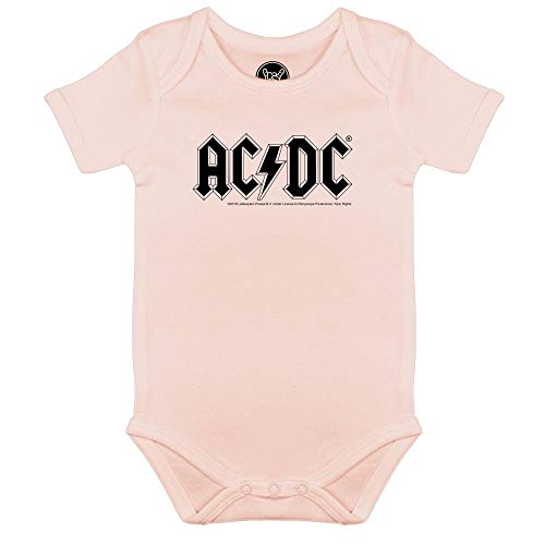 Metal Kids AC/DC (Logo) - Baby Body, Hellrosa, Größe 56/62 (0-6 Monate), offizielles Band-Merch von Metal Kids