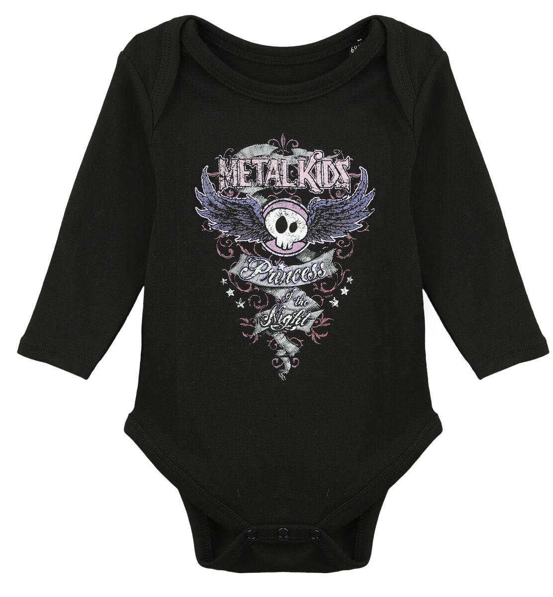 Metal Kids Body für Kleinkinder - Princess of the Night Langarmbody - für Mädchen - schwarz/multicolor von Metal Kids