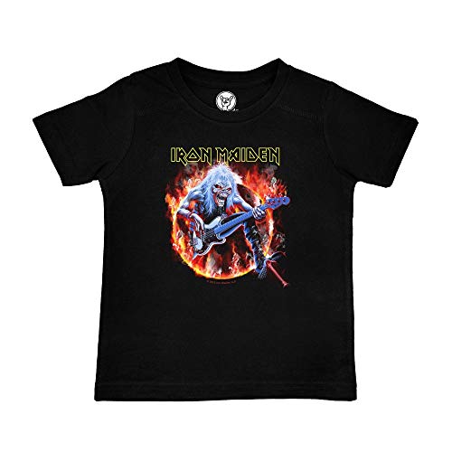 Metal Kids Iron Maiden (Fear Live Flame) - Kinder T-Shirt, schwarz, Größe 116 (6-7 Jahre), offizielles Band-Merch von Metal Kids