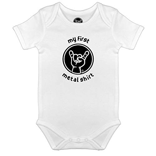 Metal Kids My First Metal Shirt - Baby Body, weiß, Größe 80/86 (12-24 Monate), 100% Statement von Metal Kids