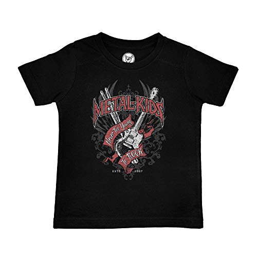 Metal Kids Never Too Young to Rock - Kinder T-Shirt, schwarz, Größe 116 (6-7 Jahre), 100% Statement von Metal Kids