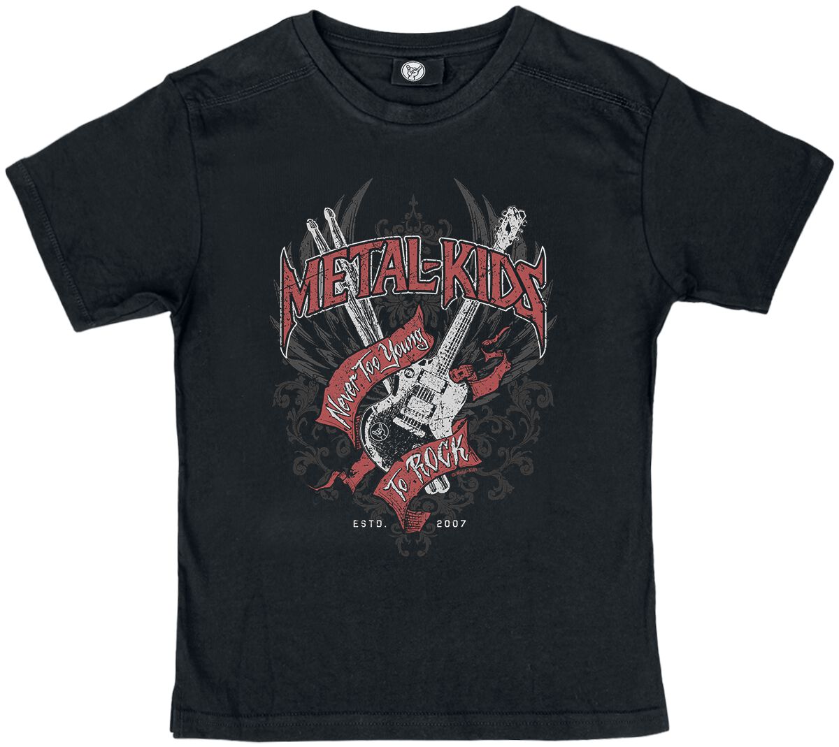 Metal Kids T-Shirt für Kinder - Never Too Young To Rock - für Mädchen & Jungen - schwarz von Metal Kids