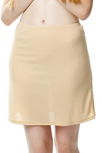 Mewa Glatter Damen Unterrock Linda, Underskirt einfacher, Halbrock Knielang Petticoa, Antistatisch Unterrock Glatte 44 Beige von Mewa