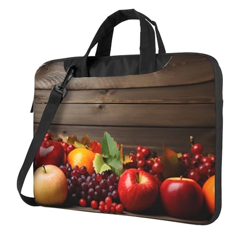 Mexpekil Laptoptasche aus Holz mit Früchten, 33 cm (13 Zoll), Schultertasche, Kuriertasche, Aktentasche für Büro, Arbeit, Reisen, multi, 14 Inch von Mexpekil