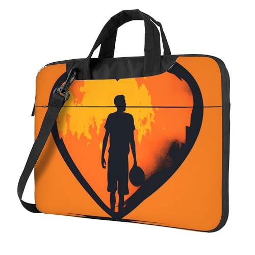 Mexpekil Laptoptasche mit Sport-Basketball-Druck, 33 cm (13 Zoll) Notebook-Schultertasche, Kuriertasche, Aktentasche für Büro, Arbeit, Reisen, multi, 15.6 Inch von Mexpekil