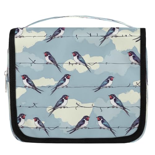 Mexpekil Reise-Kulturbeutel zum Aufhängen, für Frauen, Vögel auf Draht, großer Kulturbeutel, tragbar, Make-up, Kosmetik-Organizer, Taschen für Mädchen und Jungen Mexpekil Reise-Kulturbeutel zum Aufhängen, für Frauen, Vögel auf Draht, großer Kulturbeutel, tragbar, Make-up, Kosmetik-Organizer, Taschen für Mädchen und Jungen von Mexpekil