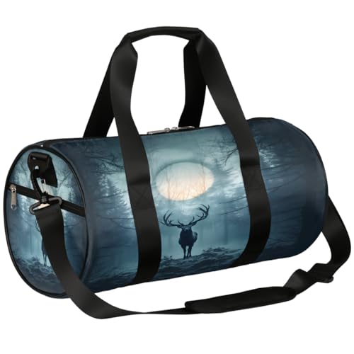 Mexpekil Seesack mit Schuhfach, Wasserdichter Elch im Mondschein Kunstdruck Reiserucksack für Fitness Gym Wochenendausflüge, Elch im Mondlicht Kunstdruck Mexpekil Seesack mit Schuhfach, Wasserdichter Elch im Mondschein Kunstdruck Reiserucksack für Fitness Gym Wochenendausflüge, Elch im Mondlicht Kunstdruck von Mexpekil