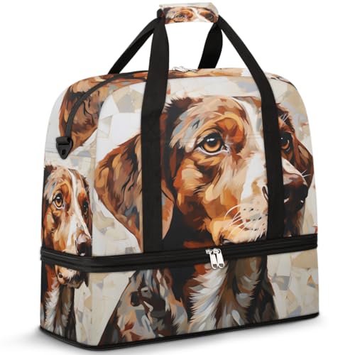Reisetasche mit Schuhfach und Trolleyhülle, Aquarell, Bernhill, Hundesporttasche, faltbar, Wochenendtasche für Damen und Herren, Schwarz Reisetasche mit Schuhfach und Trolleyhülle, Aquarell, Bernhill, Hundesporttasche, faltbar, Wochenendtasche für Damen und Herren, Schwarz von Mexpekil