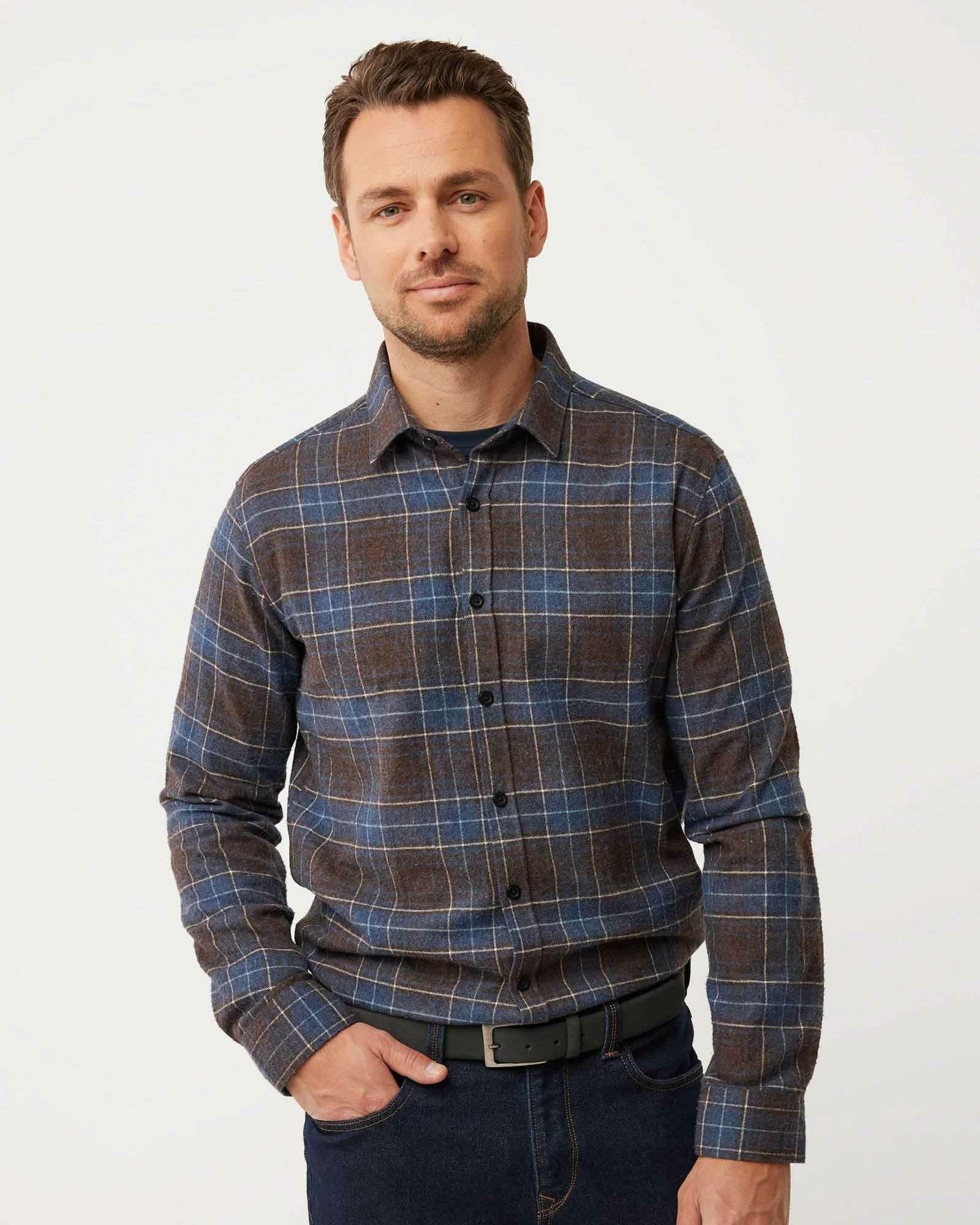 Brushed checkered  shirt Navy von Mexx