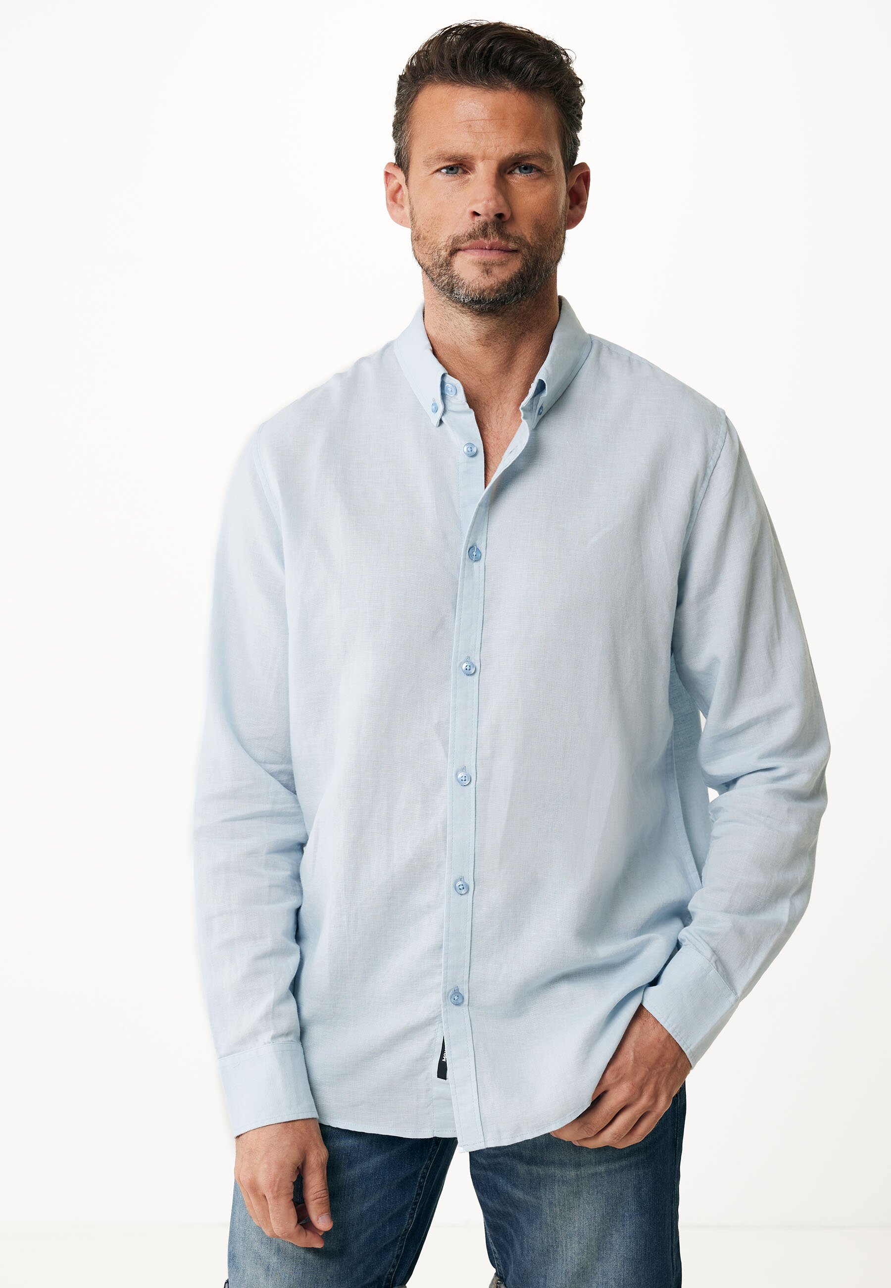 Caleb Leinen Bluse Sky Blau von Mexx