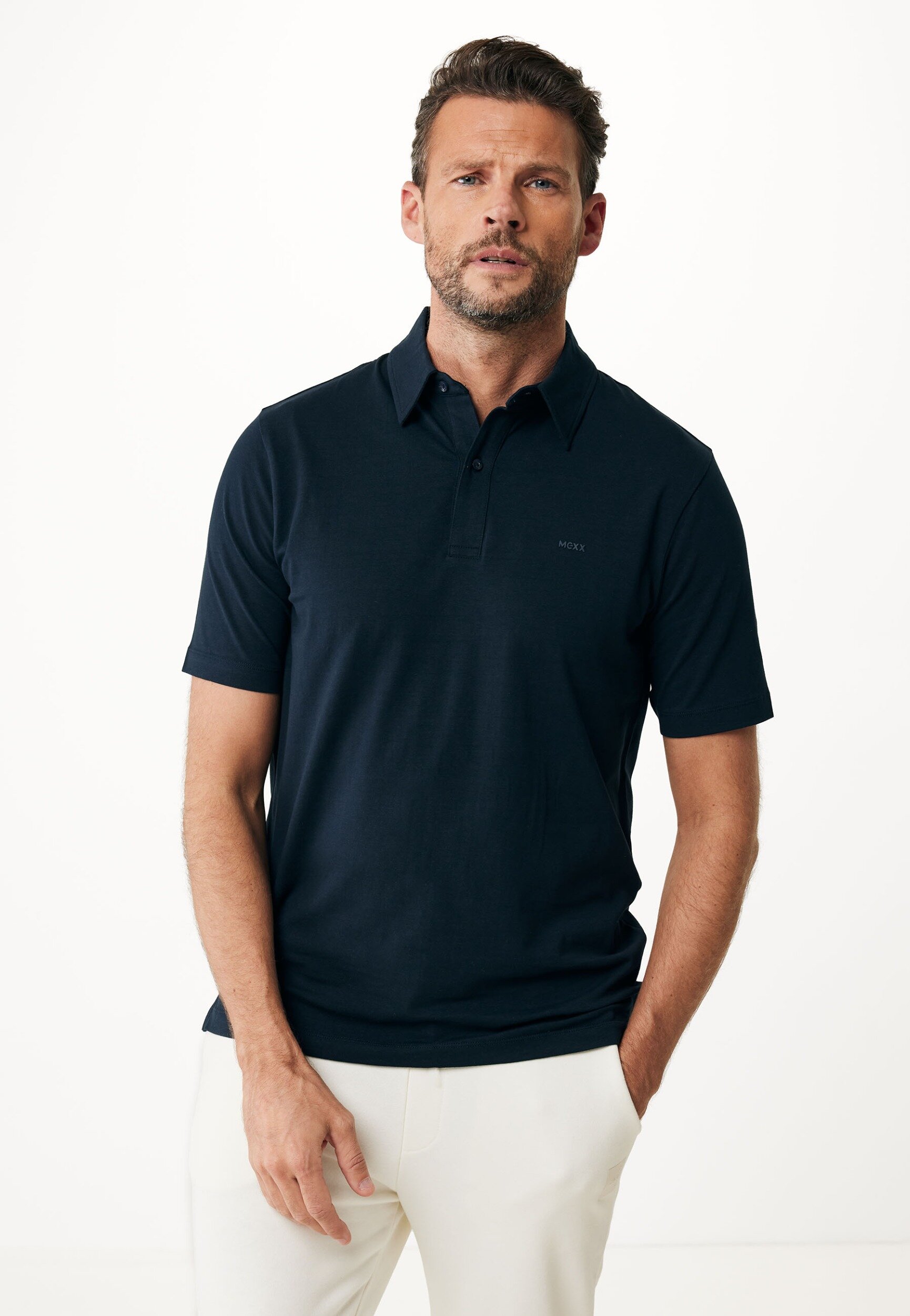 Kevin Basic Single Jersey Polo Navy von Mexx