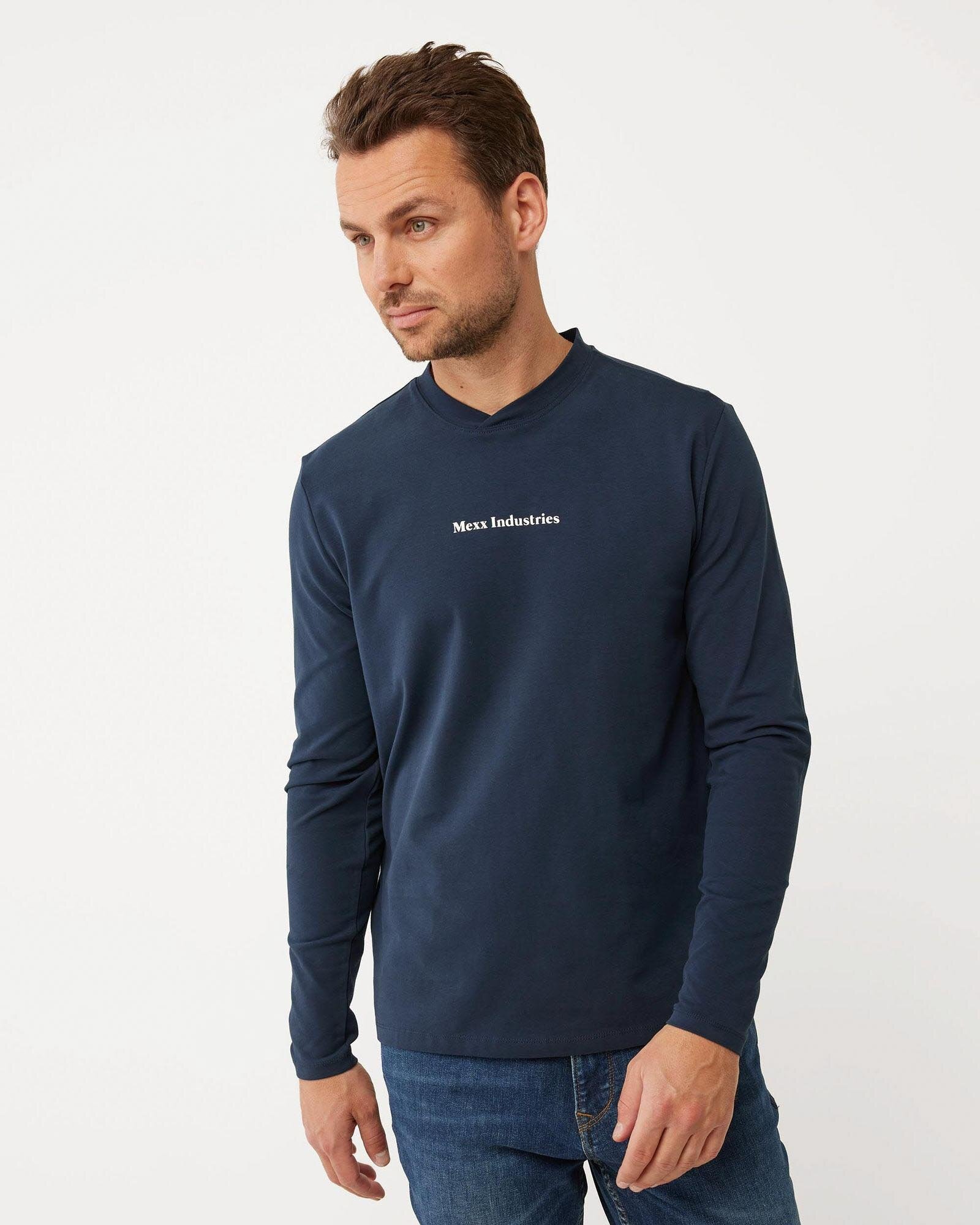 Logo t-shirt LS Navy von Mexx