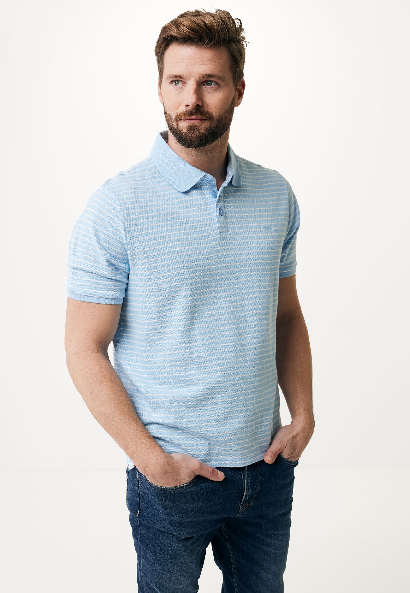 Polo Striped Light Blue von Mexx