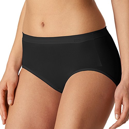 Mey 2er Pack Damen Taillen-Pants - 59209 Emotion - Farbe Schwarz - Größe 46 - Slip ohne Seitennähte - Unterhose Große Größen - Maxislip - Taillenslip von Mey