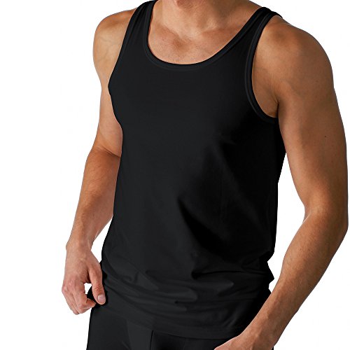 Mey 2er Pack Herren Tanktop – Größe 8 – Schwarz – Männer Tank Top - Coolmax-Fasern – Shirt Rundhals - Unterhemd ohne Arm – 46000 Dry Cotton von Mey