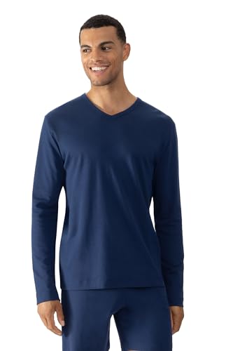 Mey Nachtwäsche Serie Solid Night Herren Homewear-Oberteile Neptune S(S) von Mey