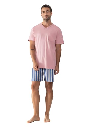 Mey Nachtwäsche Serie Summery Stripes Herren Schlafanzüge kurz Pink Herbs M(50) von Mey