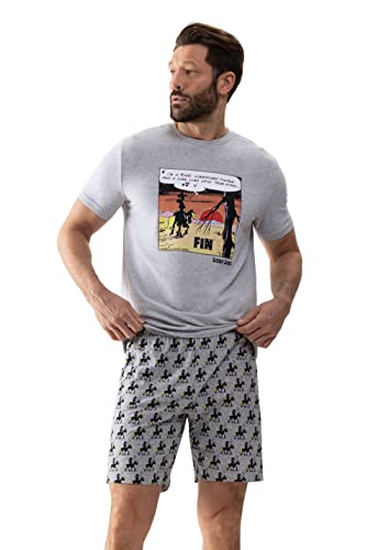 Mey Nachtwäsche Serie x Lucky Luke Herren Homewear Shirts Light Grey Melange S(S) von Mey