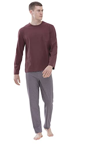 Mey Night Serie Geo Herren Schlafanzüge lang Oxblood XL(54) von Mey