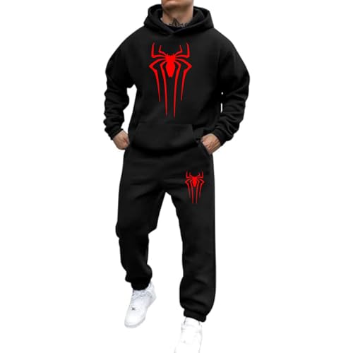 Mfhmom Jogginganzug Herren Spider Print 2-Teiliges Trainingsanzug Hausanzug Oversized Pullover Y2K Hoodie und Baggy Baumwolle Sporthose Teenager Sportanzug Kapuzenpullover Jogginganzug Tracksuit Set Mfhmom Jogginganzug Herren Spider Print 2-Teiliges Trainingsanzug Hausanzug Oversized Pullover Y2K Hoodie und Baggy Baumwolle Sporthose Teenager Sportanzug Kapuzenpullover Jogginganzug Tracksuit Set von Mfhmom