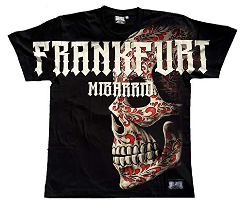 Mi Barrio All Over Frankfurt Skull Bembel Totenkopf Herren T-Shirt in schwarz (M) von Mi Barrio
