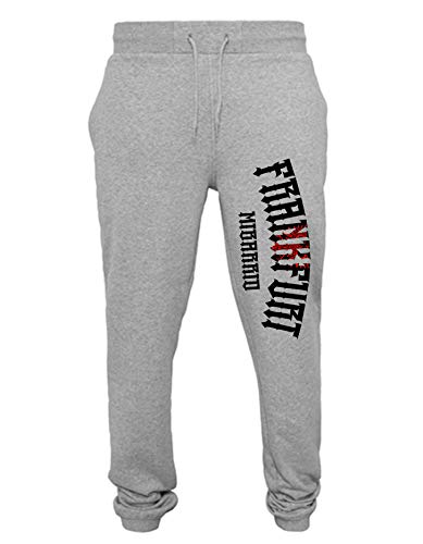 Mi Barrio Herren Sweathose, Jogginghosen, Sporthose Frankfurt Adler, schwarz, grau (M, Schwarz) von Mi Barrio