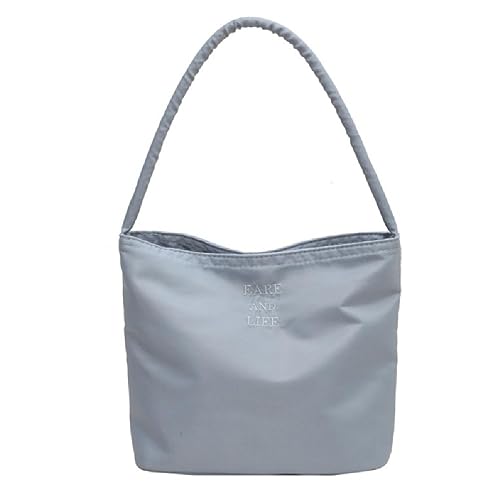 Lässige Handtasche, Eimertasche, Damengeldbörse, großes Fassungsvermögen, vielseitige Tragetasche für Mädchen und Frauen, modisch, koreanischer Stil, Nylon-Tasche, blau von Miaelle