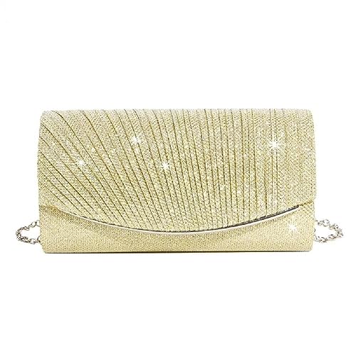 Miaelle Clutches Cocktail-Umhängetasche für Damen, formelle Abendtasche, Party, Bankett, Geldbörse, Handtasche, Umschlagtasche, elegante Handtasche, gold von Miaelle