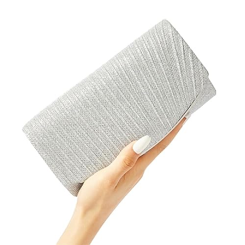 Miaelle Clutches Cocktail-Umhängetasche für Damen, formelle Abendtasche, Party, Bankett, Geldbörse, Handtasche, Umschlagtasche, elegante Handtasche, silber von Miaelle