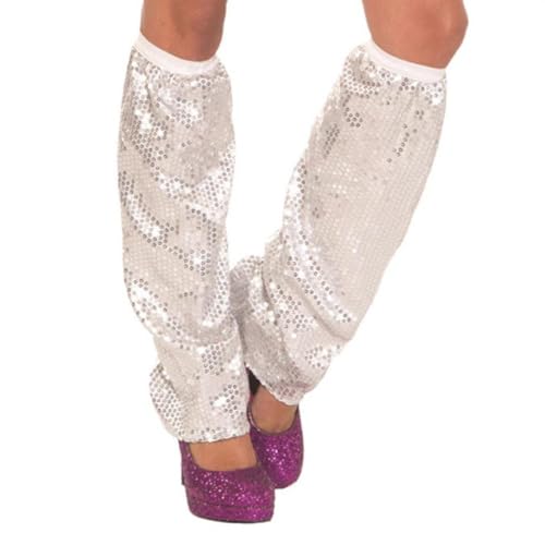 Miaelle Pailletten Beinwärmer Lange Beinsocken Elastische Bündchen Beinstulpen Glitzernde Beinmanschette 80er Tanzparty Raves Fußbedeckung Gamaschen Pailletten Beinstulpen Für Mädchen Und Frauen von Miaelle