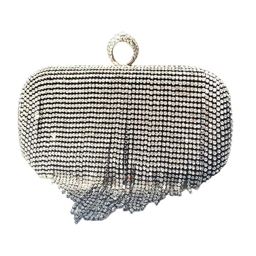 Miaelle Umhängetasche für Damen, formelle Abendtasche, Hochzeit, Party, Clutches, Cocktail, Abschlussball, Glitzer-Handtasche mit Kette, Abendtaschen für Damen, Schwarz , 19x19x3.5cm/7.48x7.48x1.38in von Miaelle