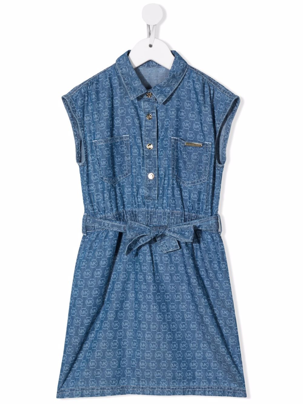 Michael Kors Kids Hemdkleid mit Monogramm-Print - Blau von Michael Kors Kids